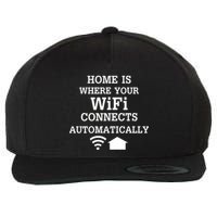Home Is Where Wifi Connects Automatically Wool Snapback Cap