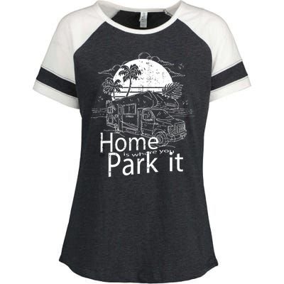 Home Is Where You Park It Enza Ladies Jersey Colorblock Tee