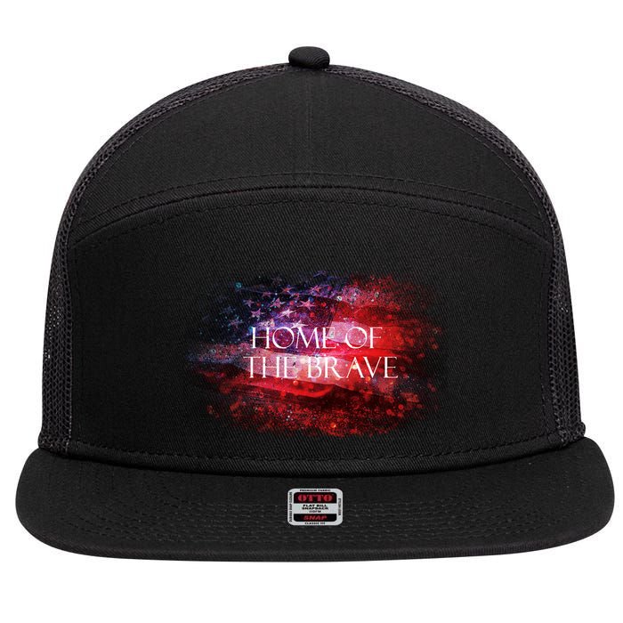 Home Of The Brave 7 Panel Mesh Trucker Snapback Hat