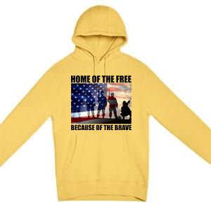 Home Of The Free Because Of The Brave Premium Pullover Hoodie