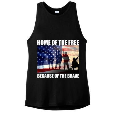 Home Of The Free Because Of The Brave Ladies PosiCharge Tri-Blend Wicking Tank