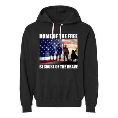 Home Of The Free Because Of The Brave Garment-Dyed Fleece Hoodie