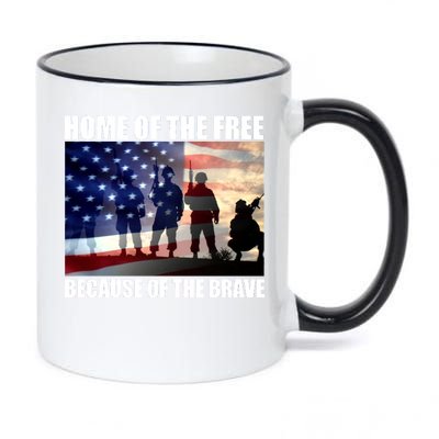 Home Of The Free Because Of The Brave 11oz Black Color Changing Mug