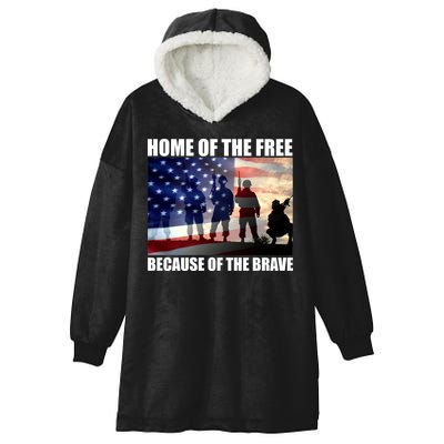 Home Of The Free Because Of The Brave Hooded Wearable Blanket