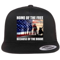 Home Of The Free Because Of The Brave Flat Bill Trucker Hat