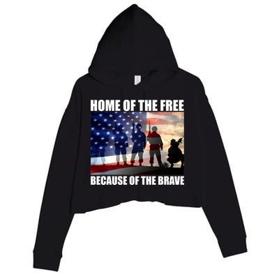 Home Of The Free Because Of The Brave Crop Fleece Hoodie