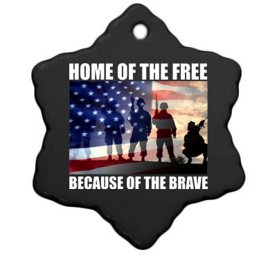 Home Of The Free Because Of The Brave Ceramic Star Ornament