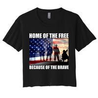 Home Of The Free Because Of The Brave Women's Crop Top Tee