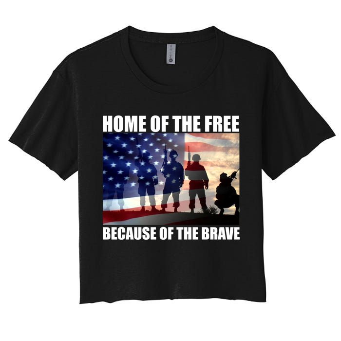Home Of The Free Because Of The Brave Women's Crop Top Tee