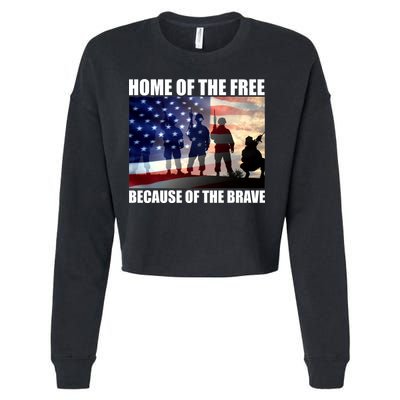Home Of The Free Because Of The Brave Cropped Pullover Crew