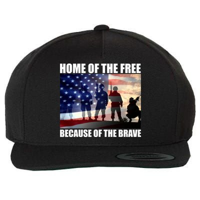 Home Of The Free Because Of The Brave Wool Snapback Cap