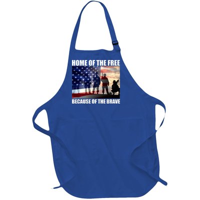 Home Of The Free Because Of The Brave Full-Length Apron With Pockets