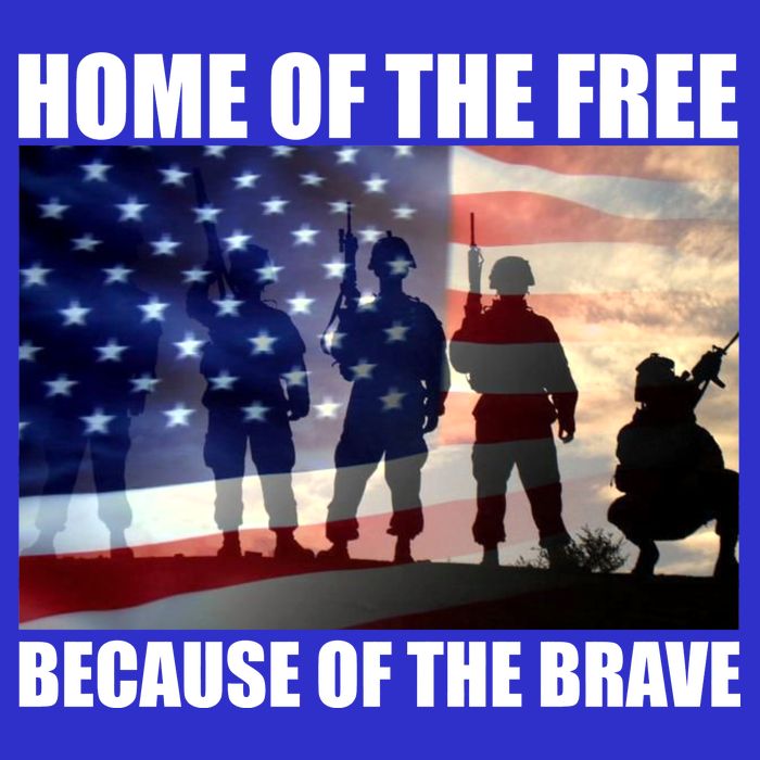 Home Of The Free Because Of The Brave Button