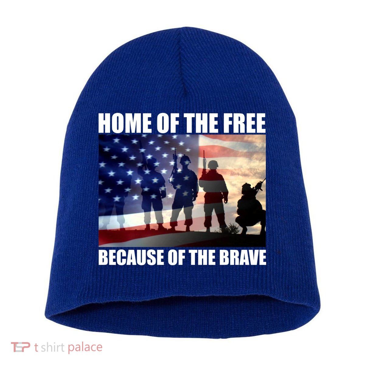 Home Of The Free Because Of The Brave Short Acrylic Beanie