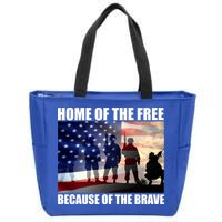 Home Of The Free Because Of The Brave Zip Tote Bag