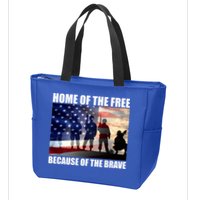 Home Of The Free Because Of The Brave Zip Tote Bag