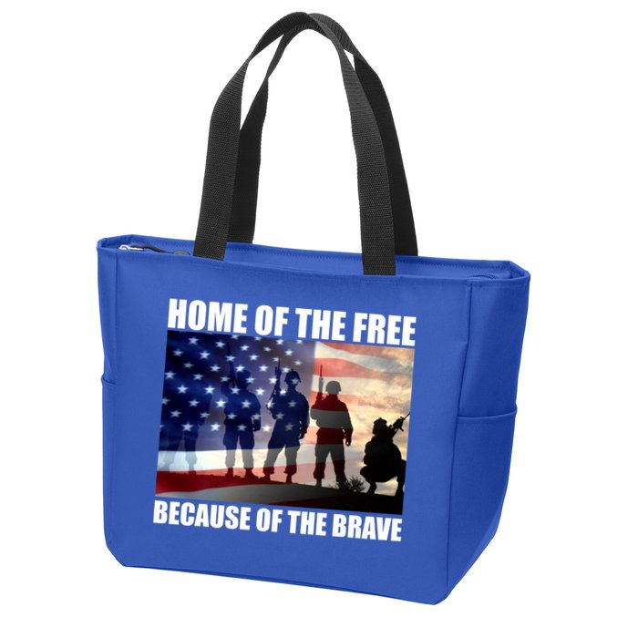 Home Of The Free Because Of The Brave Zip Tote Bag