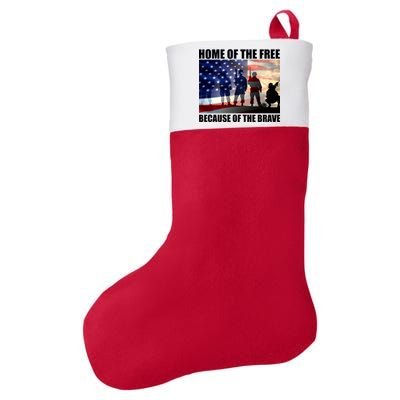 Home Of The Free Because Of The Brave Felt Holiday Christmas Stocking