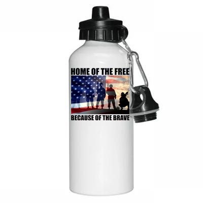 Home Of The Free Because Of The Brave Aluminum Water Bottle 