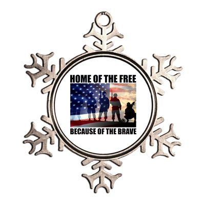 Home Of The Free Because Of The Brave Metallic Star Ornament