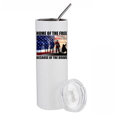 Home Of The Free Because Of The Brave Stainless Steel Tumbler