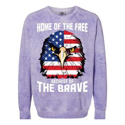 Home Of The Free Because Of The Brave Bald Eagle Colorblast Crewneck Sweatshirt