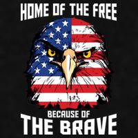 Home Of The Free Because Of The Brave Bald Eagle Ladies PosiCharge Tri-Blend Wicking Tank
