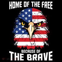 Home Of The Free Because Of The Brave Bald Eagle Flexfit Unipanel Trucker Cap