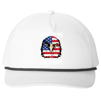 Home Of The Free Because Of The Brave Bald Eagle Snapback Five-Panel Rope Hat