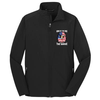 Home Of The Free Because Of The Brave Bald Eagle Core Soft Shell Jacket