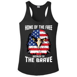 Home Of The Free Because Of The Brave Bald Eagle Ladies PosiCharge Competitor Racerback Tank