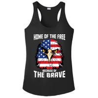 Home Of The Free Because Of The Brave Bald Eagle Ladies PosiCharge Competitor Racerback Tank