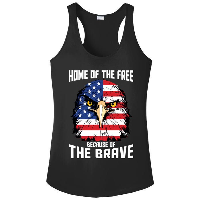 Home Of The Free Because Of The Brave Bald Eagle Ladies PosiCharge Competitor Racerback Tank