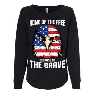 Home Of The Free Because Of The Brave Bald Eagle Womens California Wash Sweatshirt