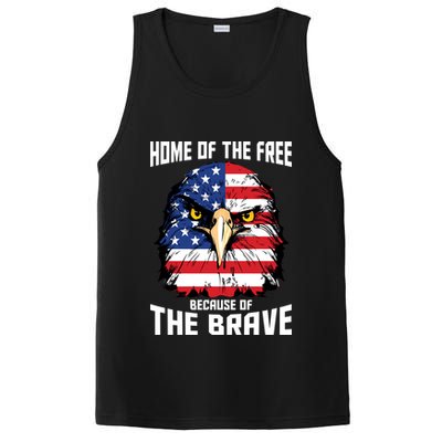 Home Of The Free Because Of The Brave Bald Eagle PosiCharge Competitor Tank