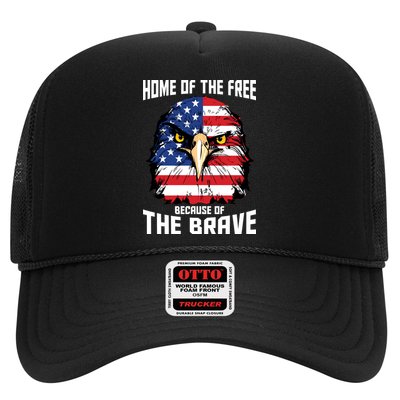 Home Of The Free Because Of The Brave Bald Eagle Trucker Hat