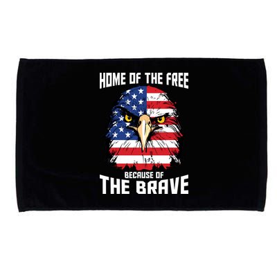 Home Of The Free Because Of The Brave Bald Eagle Microfiber Hand Towel