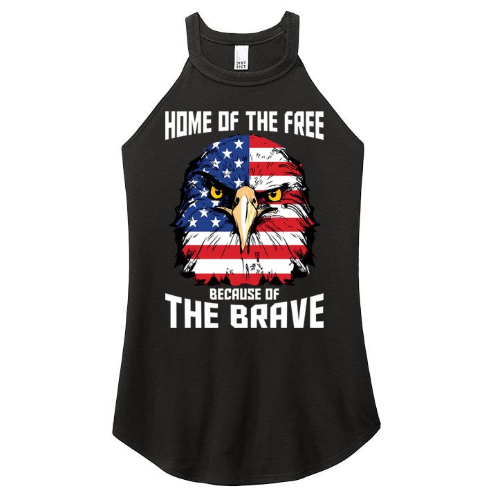 Home Of The Free Because Of The Brave Bald Eagle Women's Perfect Tri Rocker Tank