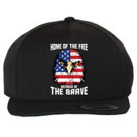 Home Of The Free Because Of The Brave Bald Eagle Wool Snapback Cap