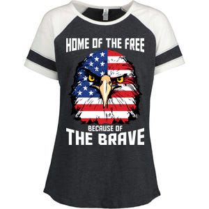 Home Of The Free Because Of The Brave Bald Eagle Enza Ladies Jersey Colorblock Tee