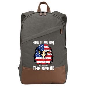 Home Of The Free Because Of The Brave Bald Eagle Cotton Canvas Backpack