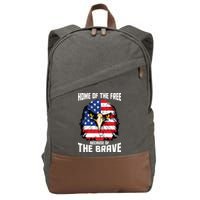 Home Of The Free Because Of The Brave Bald Eagle Cotton Canvas Backpack