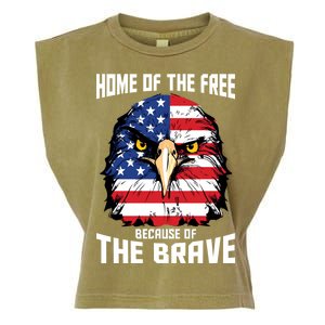 Home Of The Free Because Of The Brave Bald Eagle Garment-Dyed Women's Muscle Tee