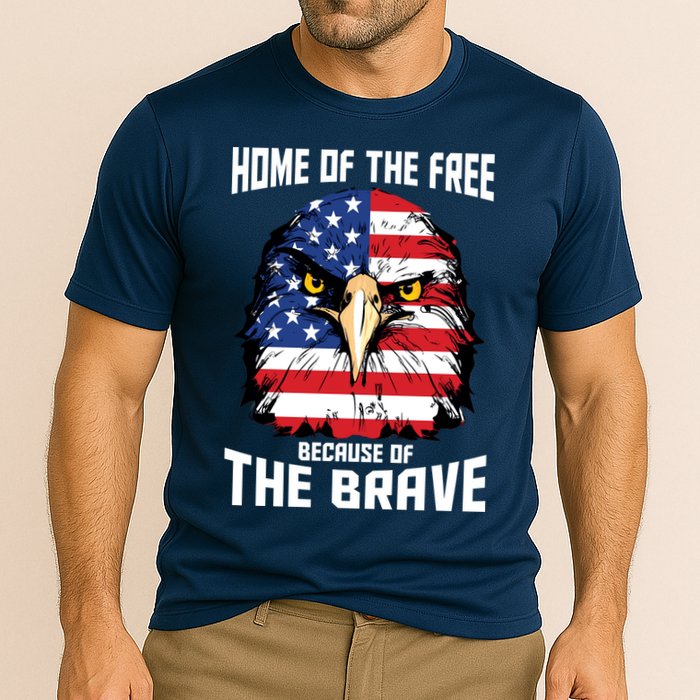 Home Of The Free Because Of The Brave Bald Eagle Performance Shirt