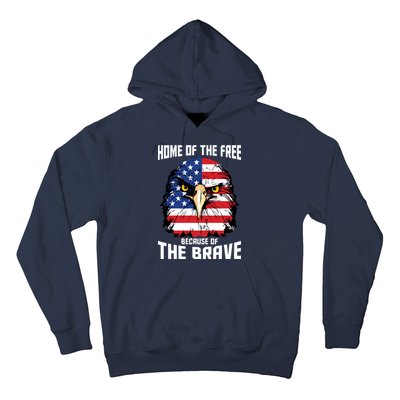 Home Of The Free Because Of The Brave Bald Eagle Hoodie