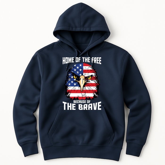 Home Of The Free Because Of The Brave Bald Eagle Hoodie