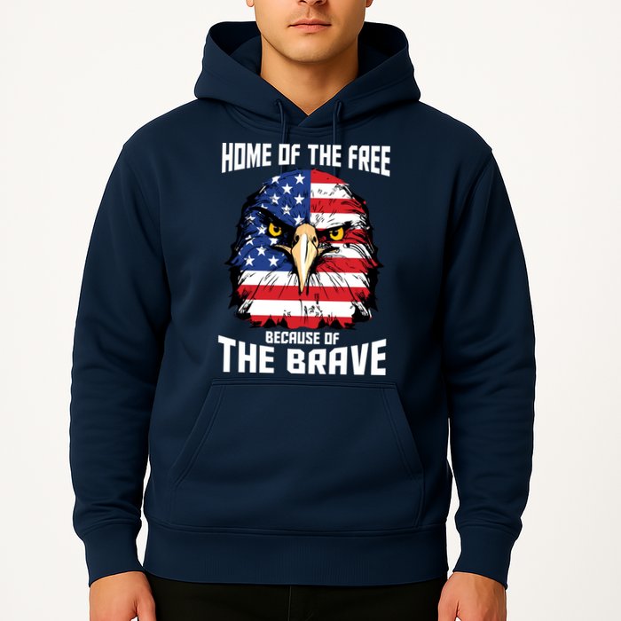 Home Of The Free Because Of The Brave Bald Eagle Hoodie
