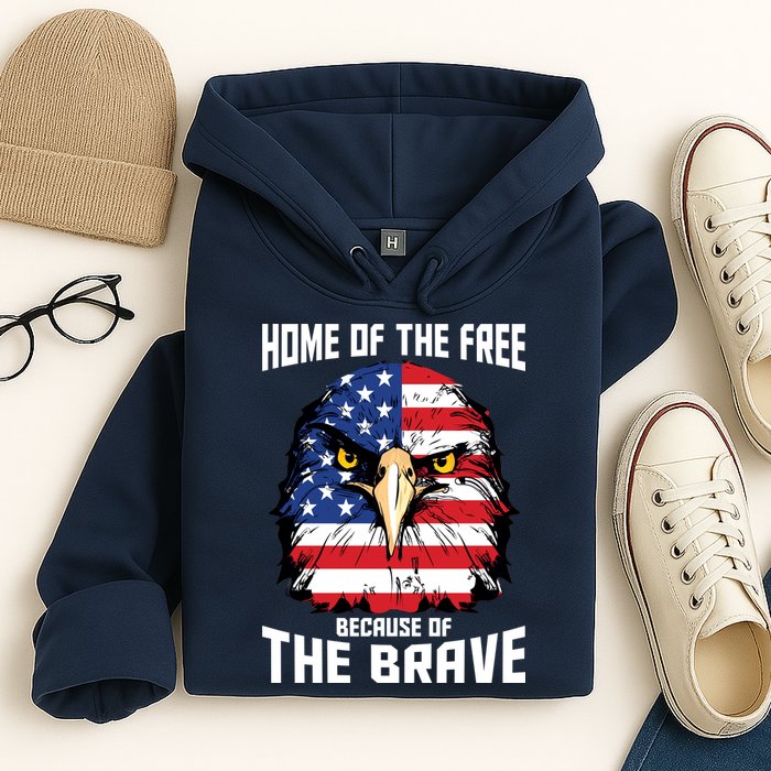 Home Of The Free Because Of The Brave Bald Eagle Hoodie
