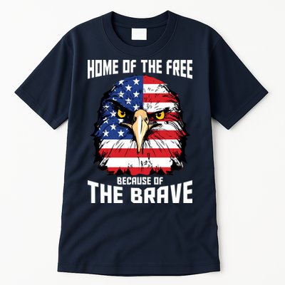 Home Of The Free Because Of The Brave Bald Eagle Tall T-Shirt