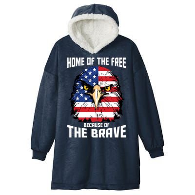 Home Of The Free Because Of The Brave Bald Eagle Hooded Wearable Blanket